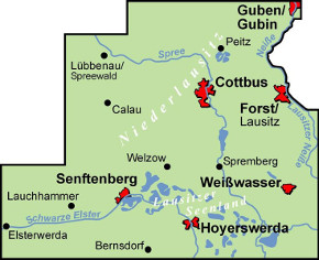 Blattschnitt Fahrradkarte Niederlausitz Lausitzer Seen ADFC Regionalkarte